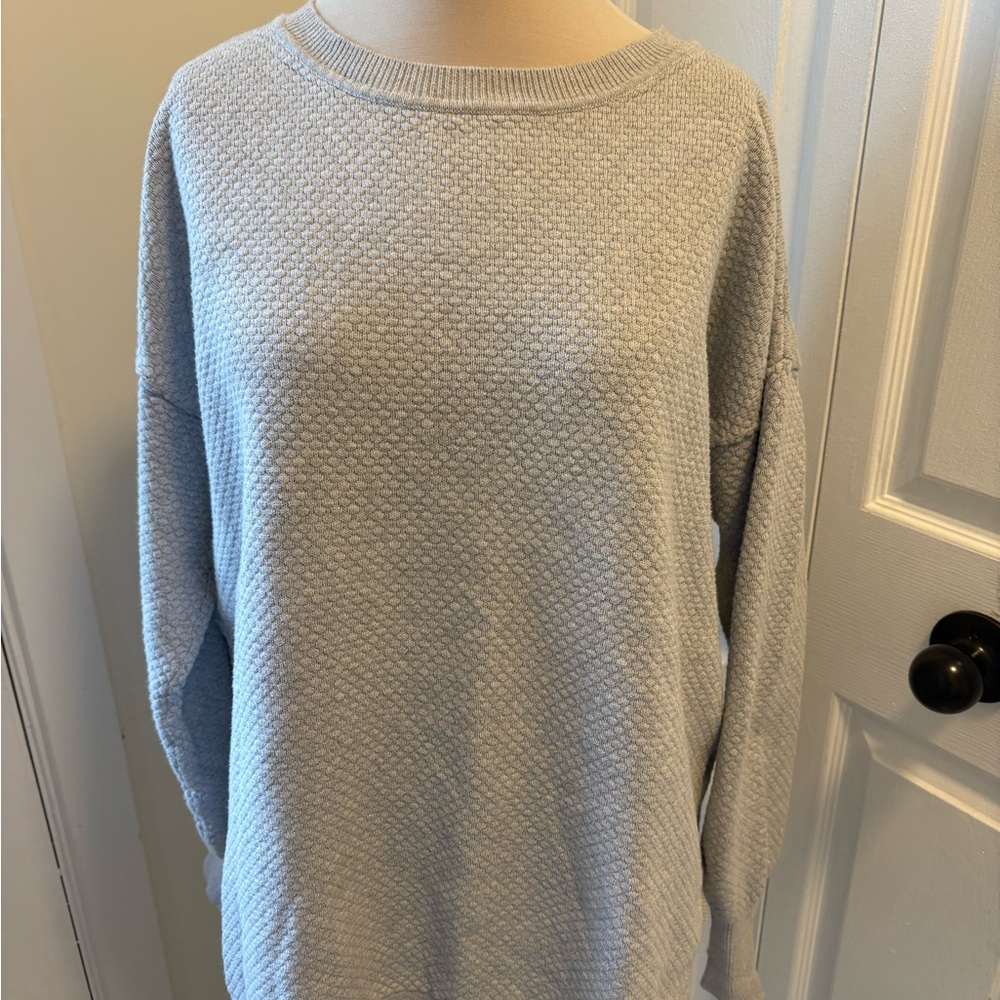 Women's cotton Textured Gray Sweater